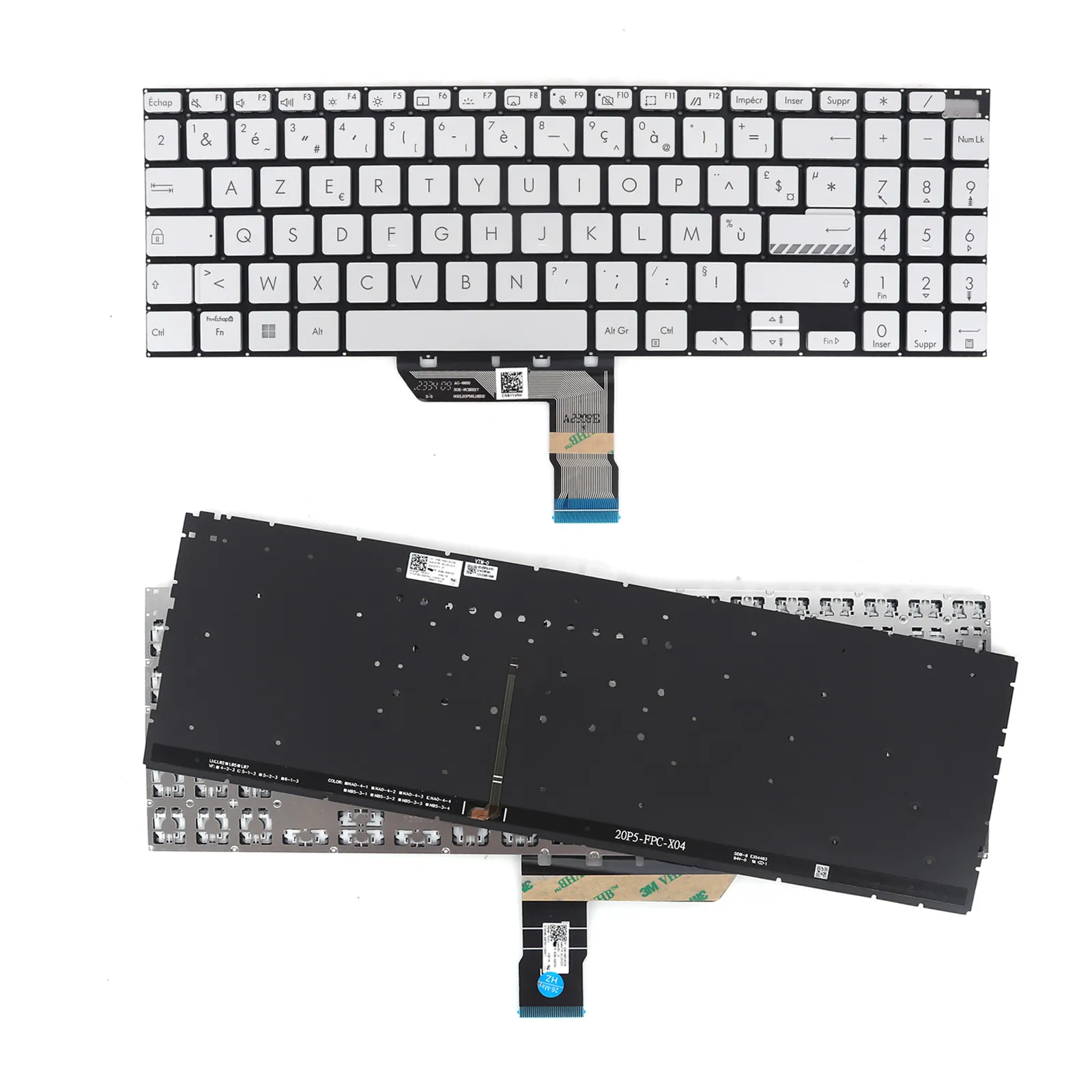 Picture of Laptop French Keyboard forASUS K6500 SILVER（Backlit，Without FRAME）