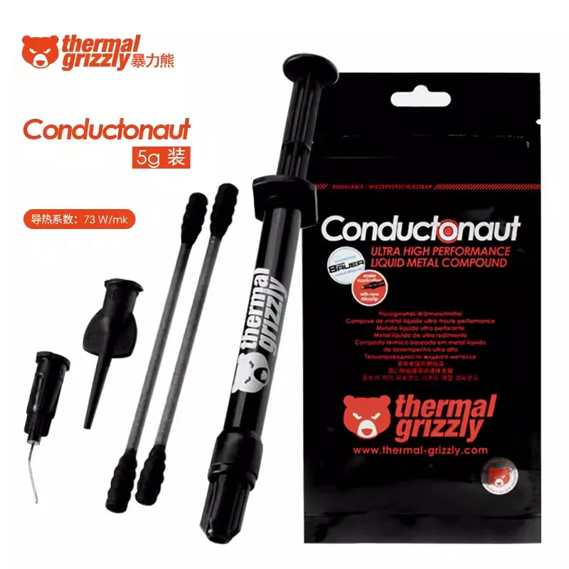 Picture of Thermal Grizzly Conductonaut 5g 73W/mk High Thermal Conductivity Liquid Metal Thermal Paste for Cooling The CPU GPU TG-C-005-R