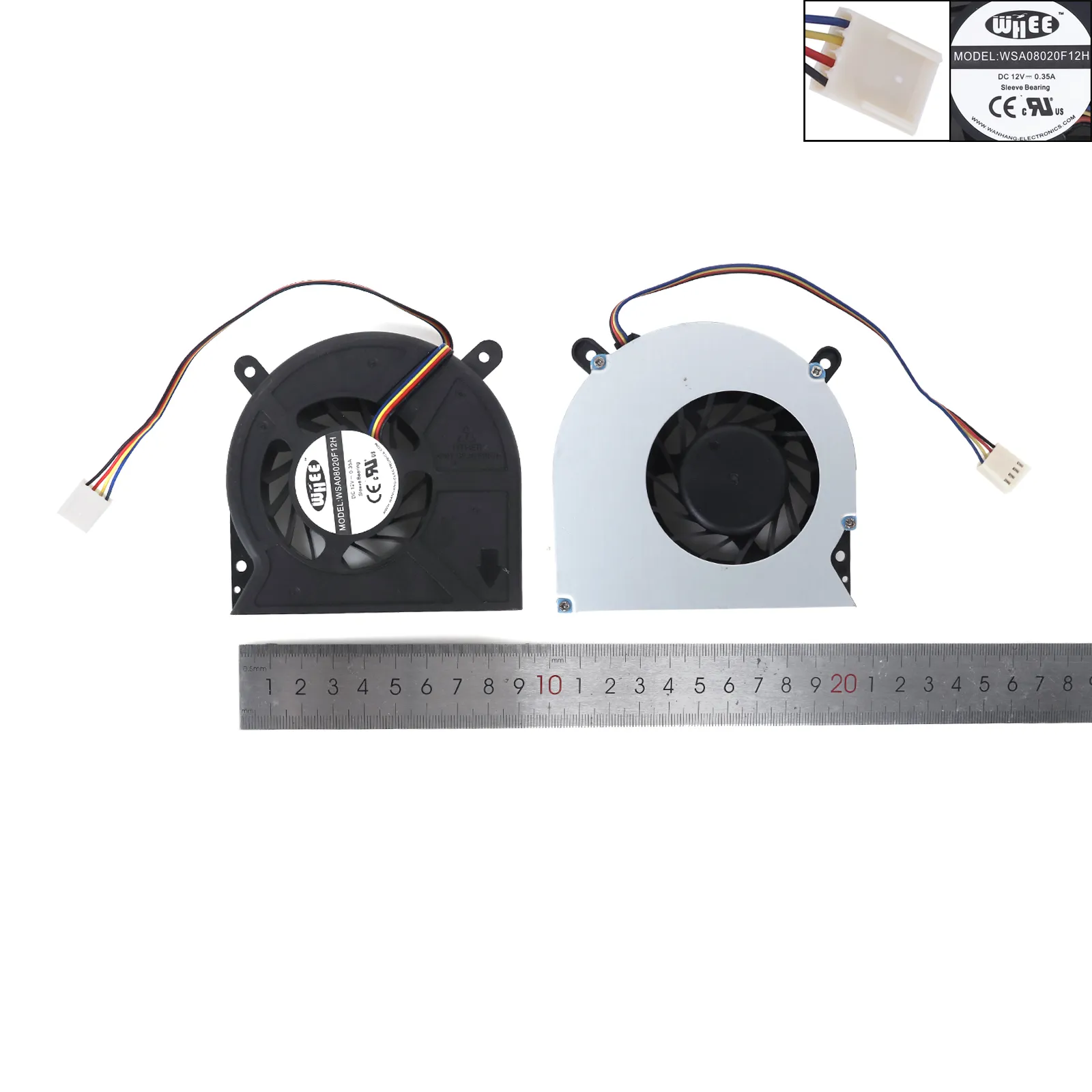 Picture of Laptop fan forNew Replacement CPU Cooling Fan For NEW FAN suitable for whee WSA08020F12H DC 12V 0.35A cooling fan WSA08020F12H  Layout